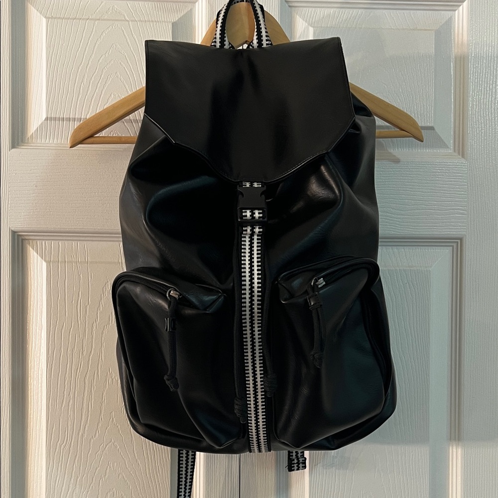 Universal Thread Sleek Black Backpack with Dual Zipper Front Pockets
